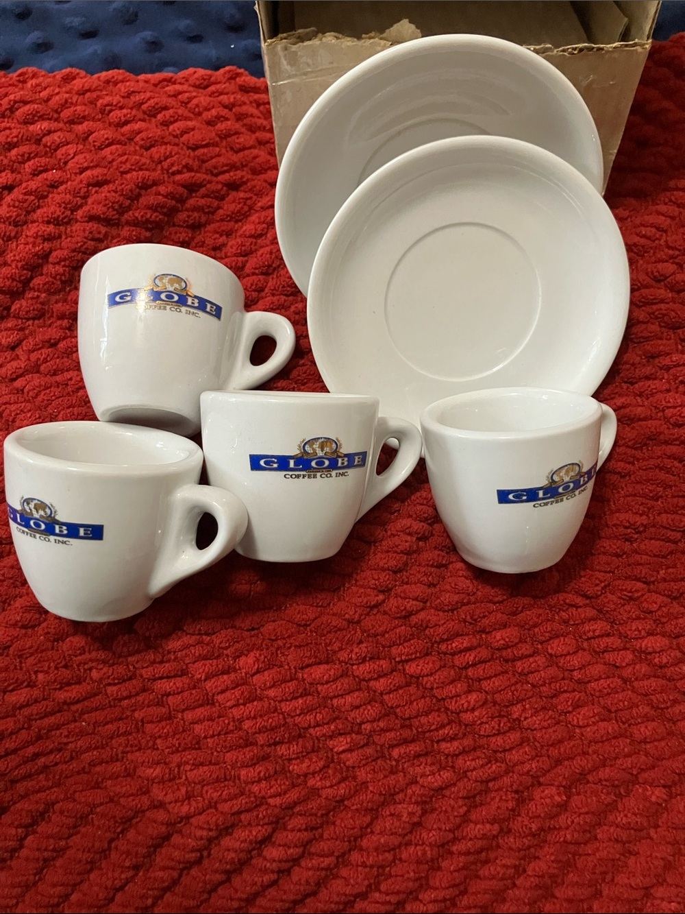 White Porcelain Espresso Cups with Saucers - Set of 4 - Picture 3 of 3